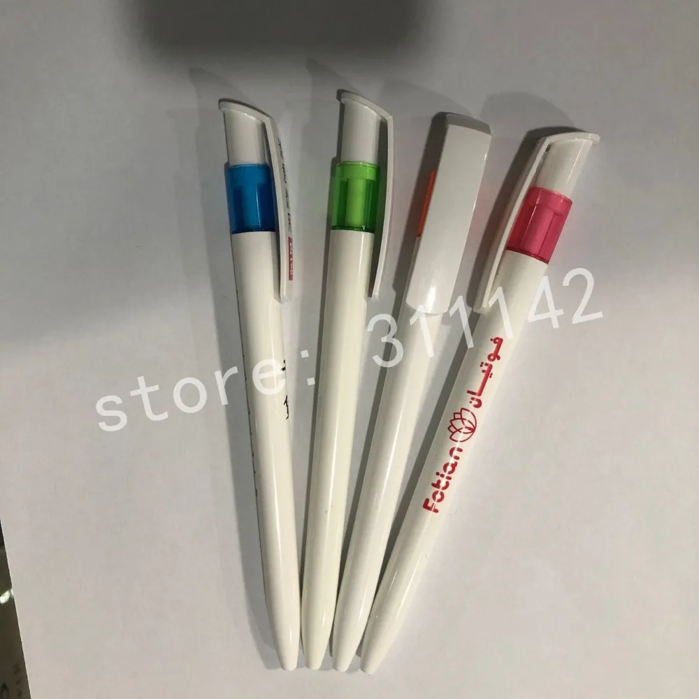 Хорошее качество низкая цена Акция реклама белая шариковая ручка пластиковая ручка с пользовательским логотипом персональный логотип