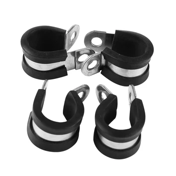 

4pcs/lot FlexibleTubing Clamps 304 Stainless Steel Rubber Lined P Clips Cable Mounting Hose Pipe Openbuilds for 3d printer parts
