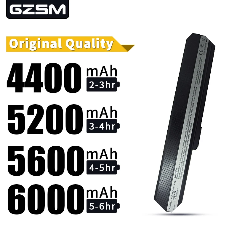 HSW 5200mAh battery for ASUS A31-K42 A32-K42 A52F A52J A52JB A52JK A52JR K42 K42JB K42JK K42JR K42JV K52 K52J K52JB bateria akku |
