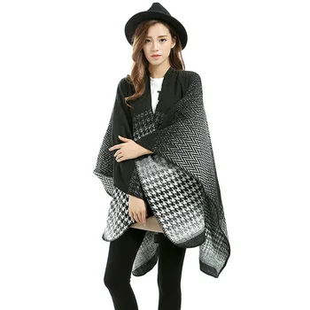 

2018 Top Fashion Winter Hijab European And American Star With A Winter Double Grid Air Conditioning Warm Dual-purpose Shawl