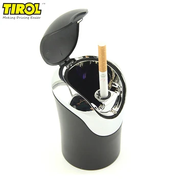 

TIROL Portable Car Ashtray Led Lamp Smoke Ash Cylinder Holder Cigar Cigarette Ashtray Truck Auto Interiors Accessories 2018