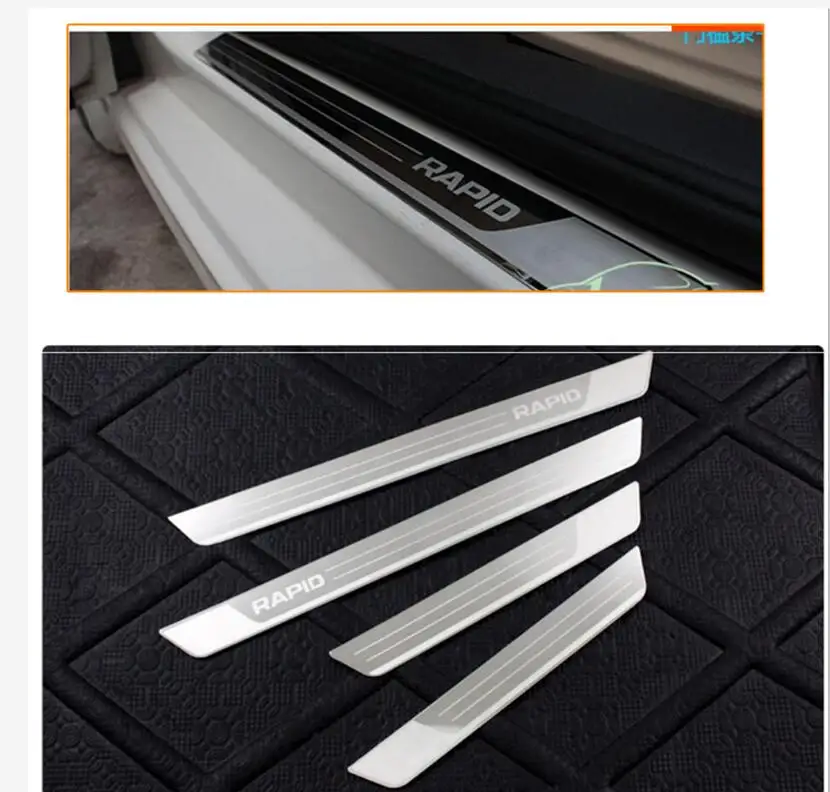 

For Skoda Rapid 2016 2017 2018 Car Scuff Plate Door Sill Protective Trim Welcome Pedal Car Styling