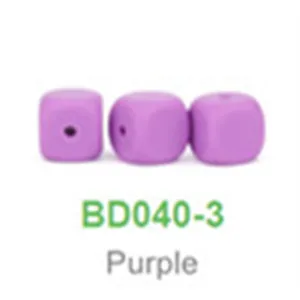 Purple Chenkai 50 шт. BPA бесплатно 13 мм Силиконовые квадратные игральные кубики Прорезыватель бусины DIY силиконовые детские кольцо для соски чувствительный Прорезыватель Ювелирная игрушка - Цвет: Purple