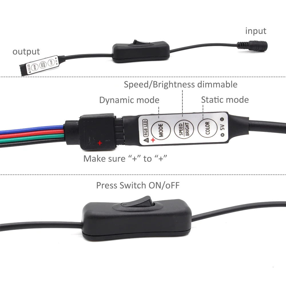 Светодиодная лента на батарейках RGB 5 в SMD 5050 2538 водонепроницаемая светодиодная ИК