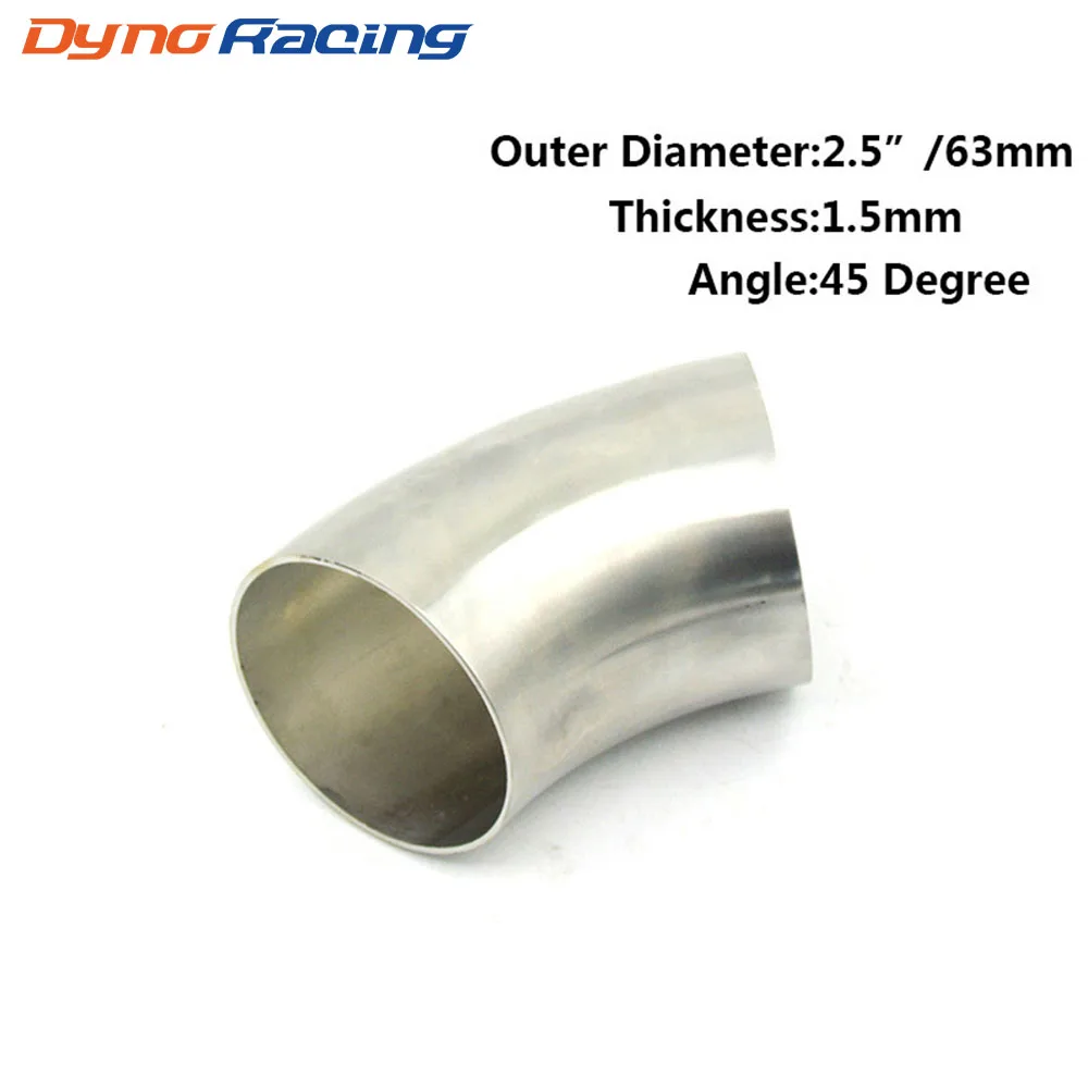 

2.5" inch 63mm 45 Degree Bend Elbow Pipe 304 Stainless Steel Thickness:1.5mm YC101155-63