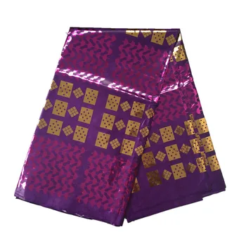 

Purple color damask shadda bazin riche golden guniea brocade lace for women garment