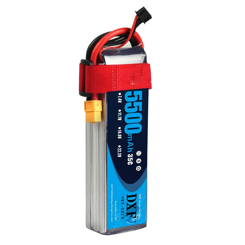 

2018 DXF Lipo Battery 22.2V 5500MAH 35C 6S MAX 60C T/XT60 RC Battery For Rc Helicopter Car Boat drone truck quadcopter Traxx
