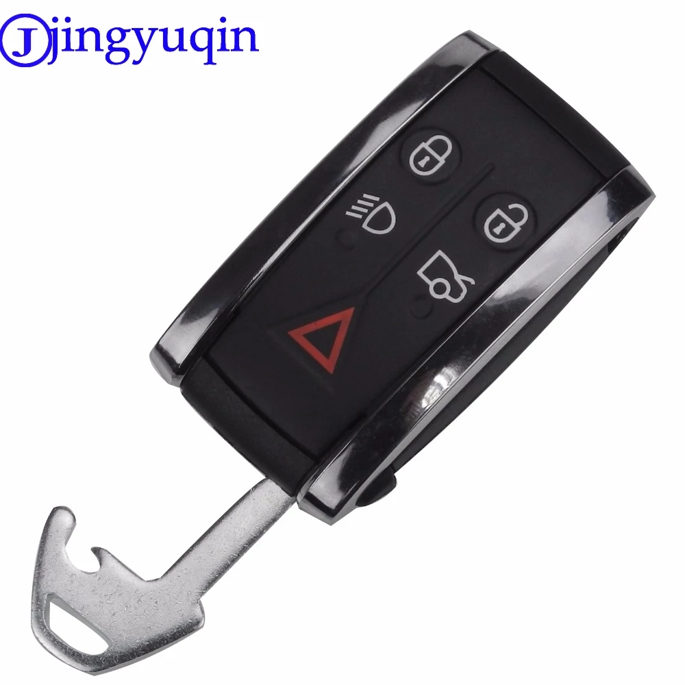 

jingyuqin 5 Buttons Remote Key Case Cover For Jaguar X XF XK XKR New Smart Prox Key Fob Shell Case Housing + Blade