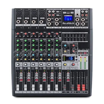 

8 Channel Mixer 16 Digital Reverb Effects Seven Band Equalizer Mixing Console with USB +48V Phantom Power