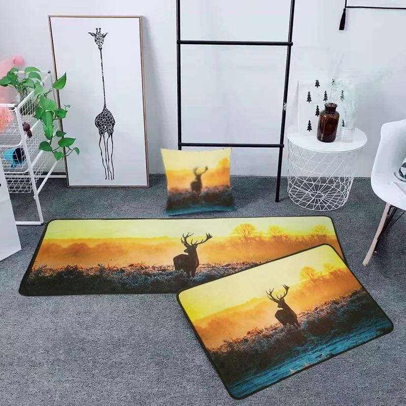 Sunset Animal Door Mat Washable kitchen Area Rugs & Carpets for Home Living Room Reindeer Stairs Hallway Bedroom WC Bath Mats Sunset Animal Door Mat Washable kitchen Area Rugs & Carpets for Home Living Room Reindeer Stairs Hallway Bedroom WC Bath Mats