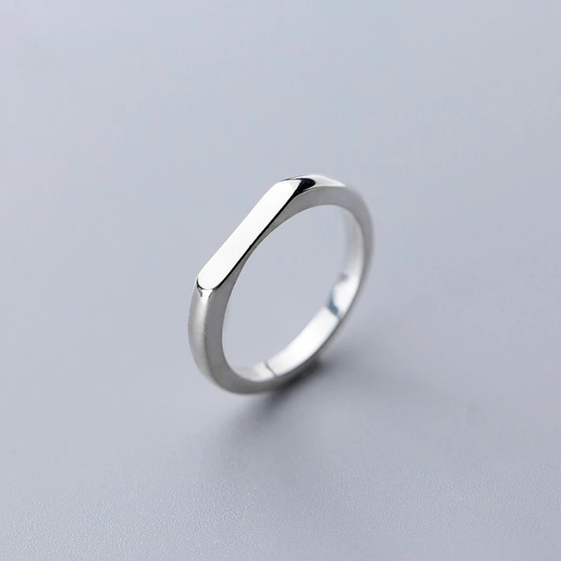 

100% 925 Sterling Silver Jewelry Ring Minimalist Style Geometry Ring For US Size 6-8 Fashion Women Jewelry J5904