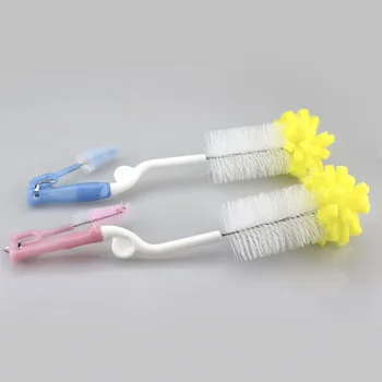 

2pcs/set Baby Bottle Brushes Nipple Brushes Spout Tube Teat Sponge Baby Feeding Bottle Cleaning Brush Set Cup Brush