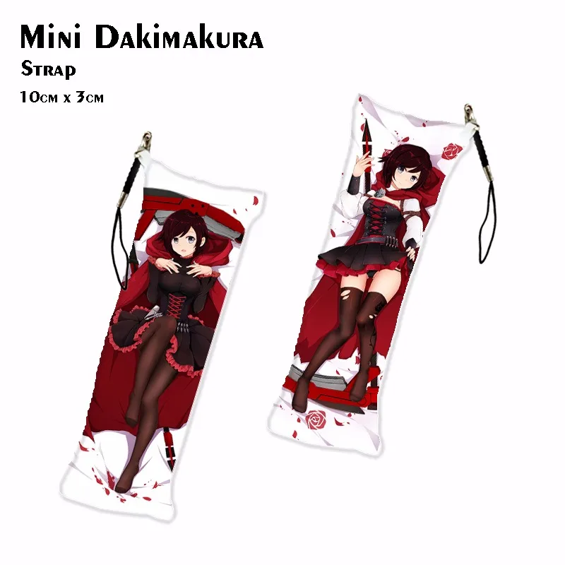Игровой брелок RWBY Mini Dakimakura с кулоном в стиле аниме Рубиновая Роза/Weiss Schnee/Yang Xiao