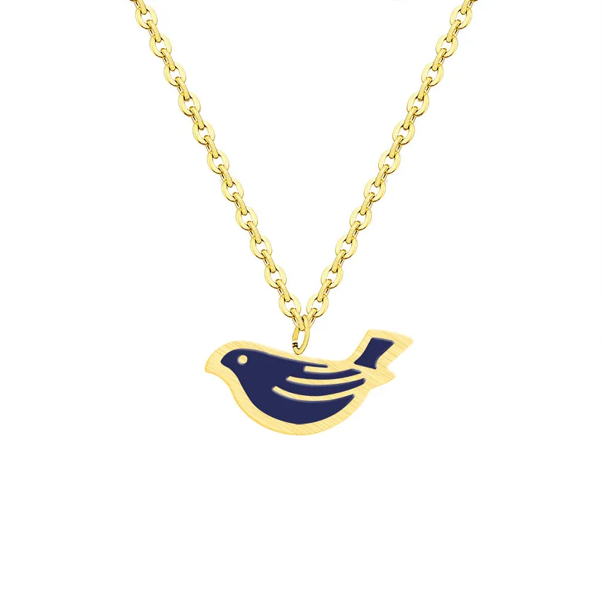Маленькая синяя птица искусственная эмаль золотой серебряный цвет регулируемая