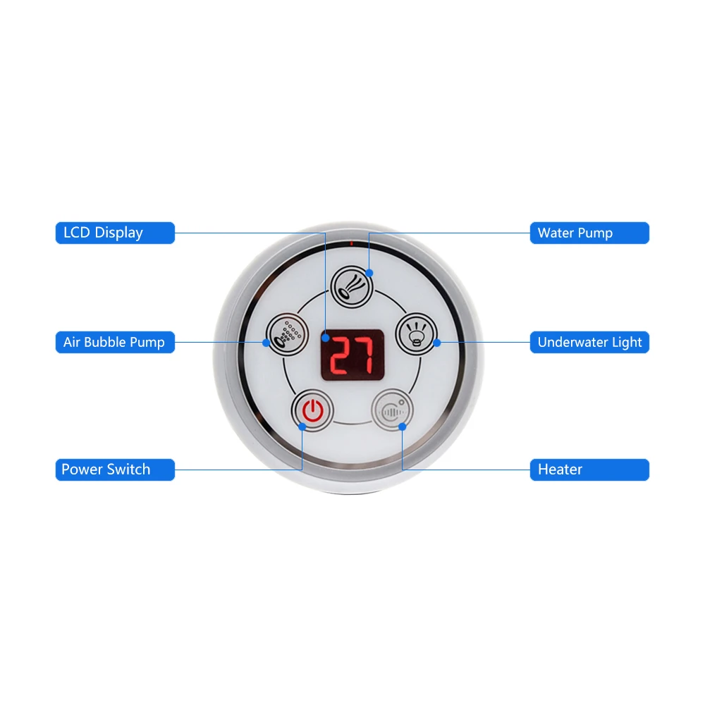 Painel de controle digital redondo da c.a. 110 v/220 v com tela lcd ce certificado spa combinação massagem água banheira controlador kits-1