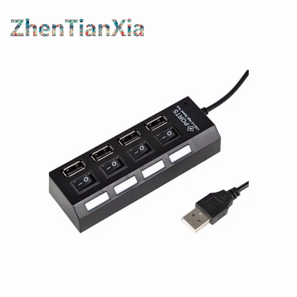 4 портовый USB 1 концентратор питания высокоскоростной адаптер вкл/выкл