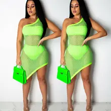 Women Fishnet Bikini Cover Up Swimwear Swimsuit Beachwear summer Mini Dress New Swimwear Bathing Suit Beach