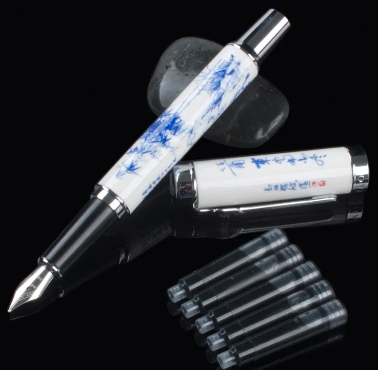 1 X Роскошная перьевая ручка Jinhao 950 синий и белый фарфор Дракон Средний Перо 18kgp - Цвет: D