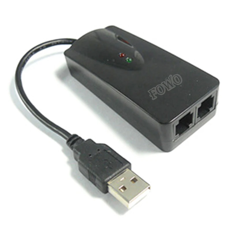 USB Fax Modem External 56K Data V9.0 2ports for Win7 Phonein