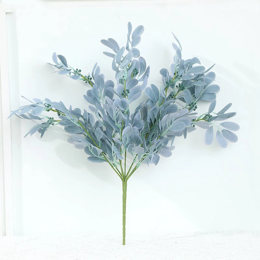 

Simulation Bouquet Green Jujube Leaf 9 Fork Fake Flower Red Blue Green Leaf Home Guest Bedroom Wedding Dress Decoration
