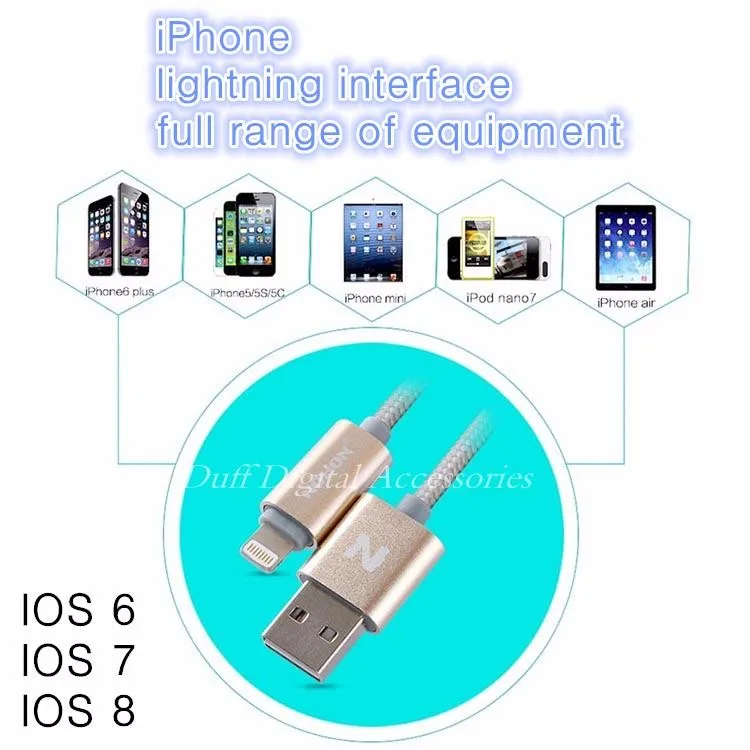 MFI For iPhone5 5S SE 5C 6 Plus ipad 4 mini Air NOHON 150cm LED SMART for Lightning Dock USB Data Charger Cable Line IOS 6 7 8 9 (6)