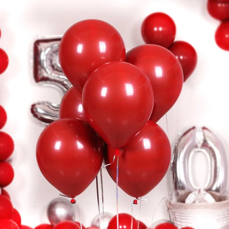 

50 pcs Double Layer Red Balloons for Wedding Valentine's Day Party Decor Romantic Pomegranate Red Balloon Hanging Decorate House