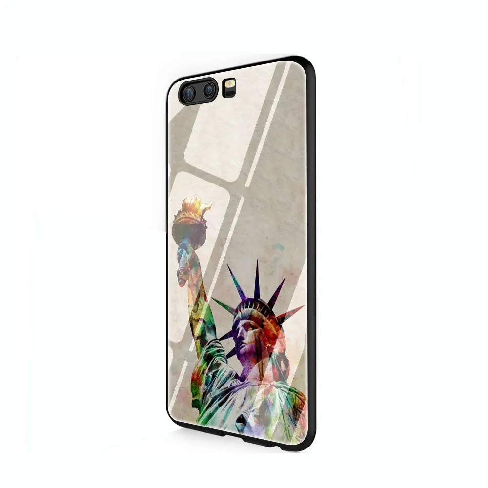G12 США Америка Статуя Свободы закаленное стекло чехол для телефона huawei mate P 10 20 30 Lite Pro Y9 Honor 8X 7A - Цвет: G12
