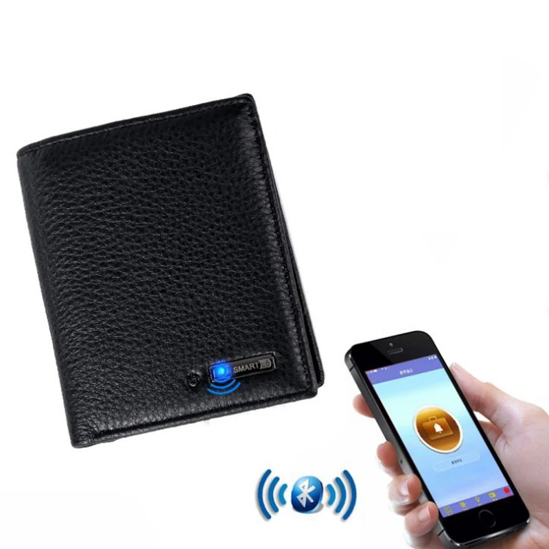Новинка 2020 Умный кошелек из натуральной кожи для мужчин с Bluetooth мужской держатель