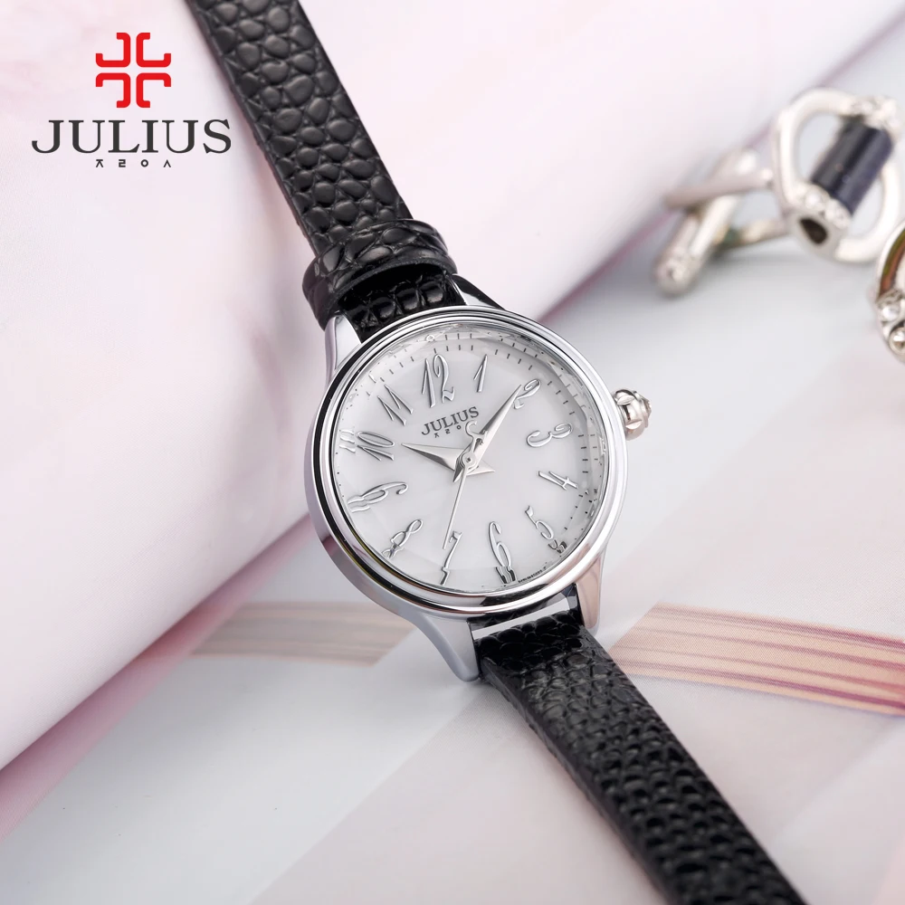 

Julius Brand Ladies Leopard Leather Quartz Watches Women Bracelet Korea Designer Watch Rose Gold Dress Wristwatch Clock JA-932