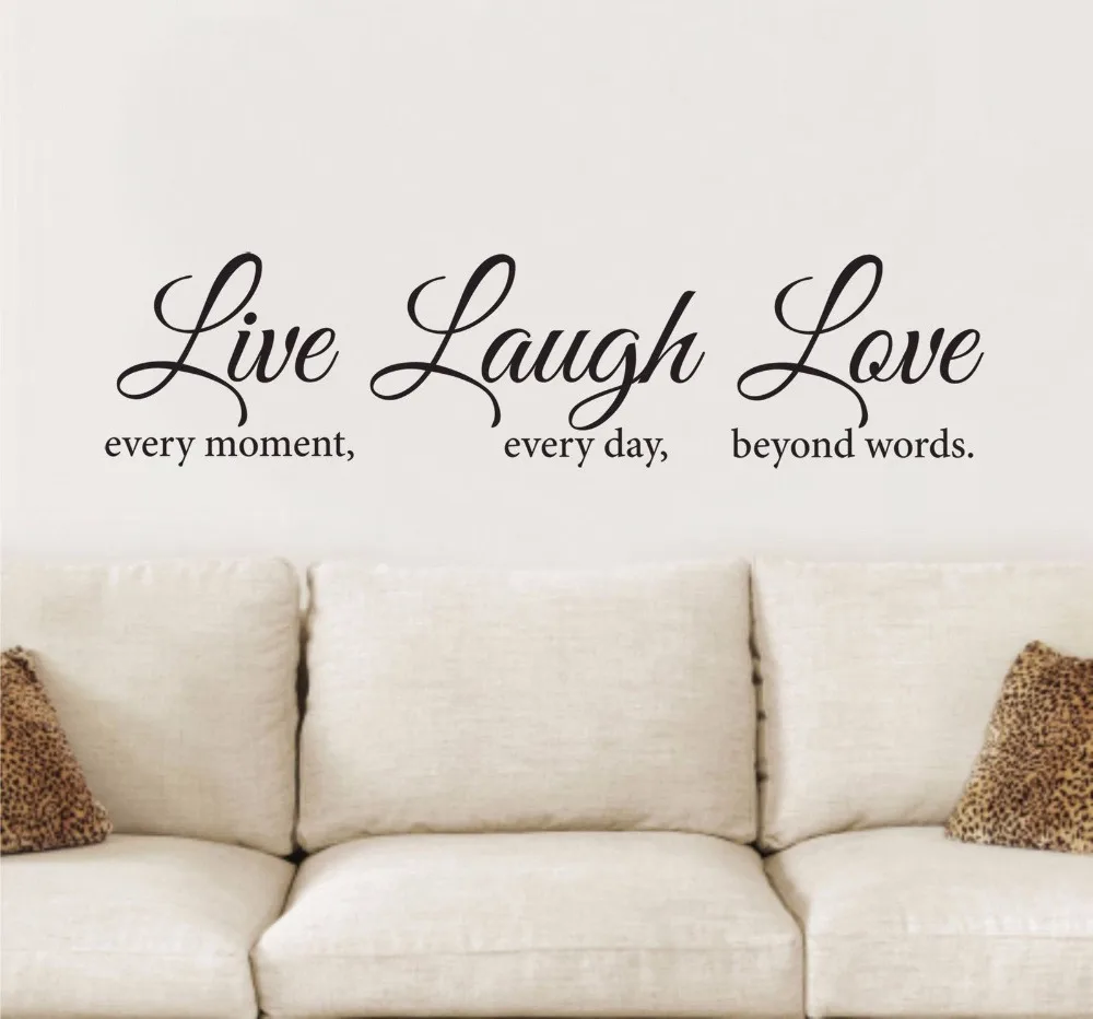 Live Laugh Love Words Pattern Quotes Wall Stickers for Living Room Art