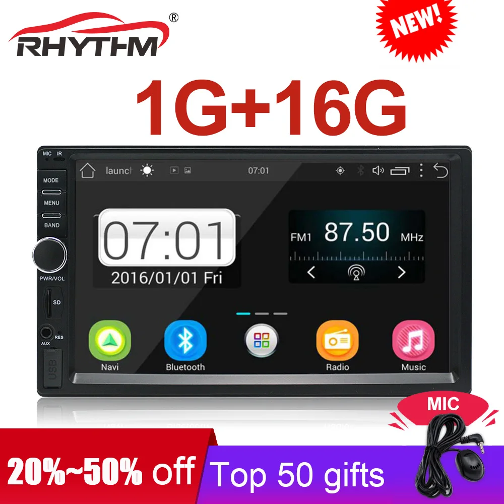 

7" Auto car radio bluetooth GPS double din multimedia android universal Autoradio Navigation 1024x600 Touch radio tuner FM SWC