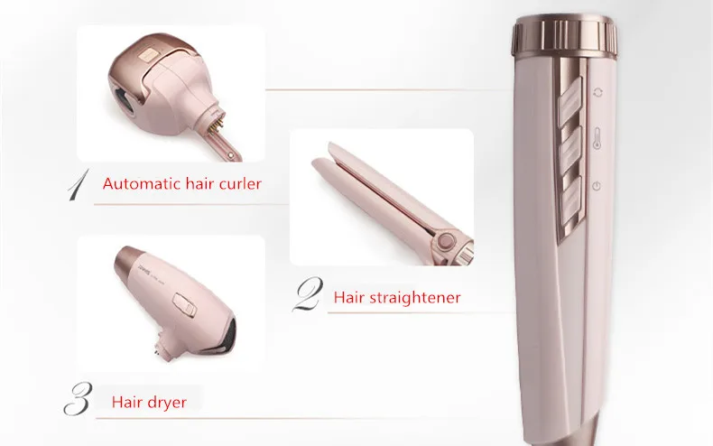 3в1 Автоматическая бигуди Фен чистое железо выпрямитель для волос постоянная температура 25 мм Инструменты для укладки волос щипцы для завивки RIWA