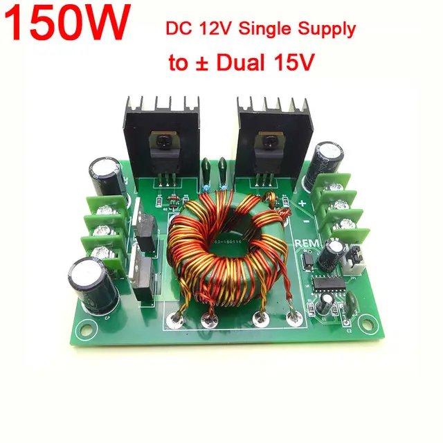 Cheap 60W 150W DC 12V Single Supply TO +-12V +-15V Positive Negative Subwoofer diy car audio amplifier dual power board