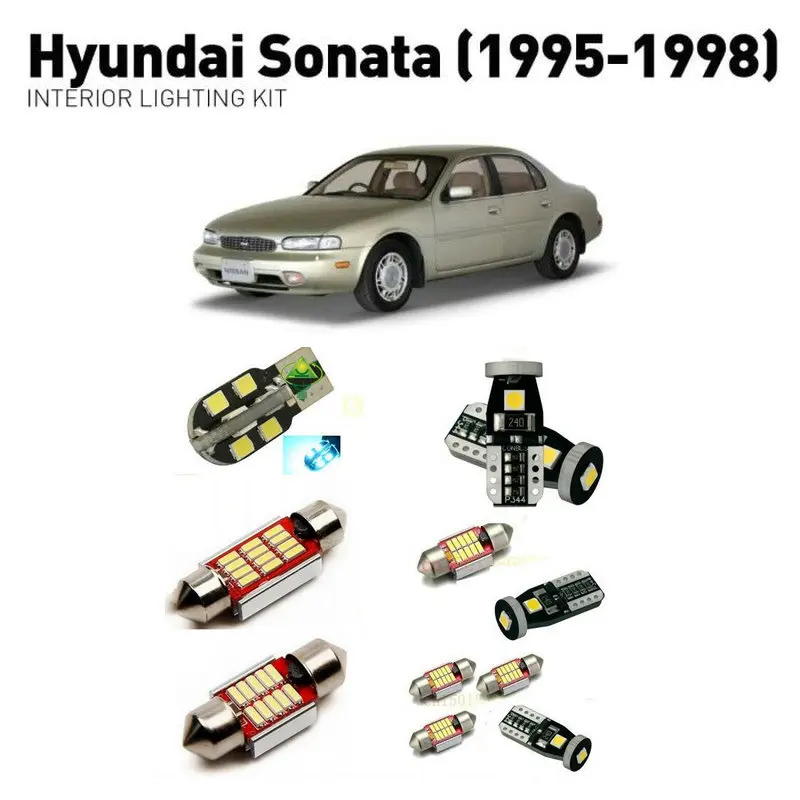 Led interior lights For Hyundai sonata 1995-1998 9pc Lights Cars lighting kit automotive bulbs Canbus | Автомобили и мотоциклы