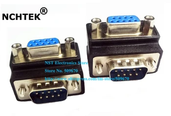 

NCHTEK UP ANGLED 90 Degree DB 9PIN MALE TO FEMALE ADAPTER/Free Shipping/10PCS