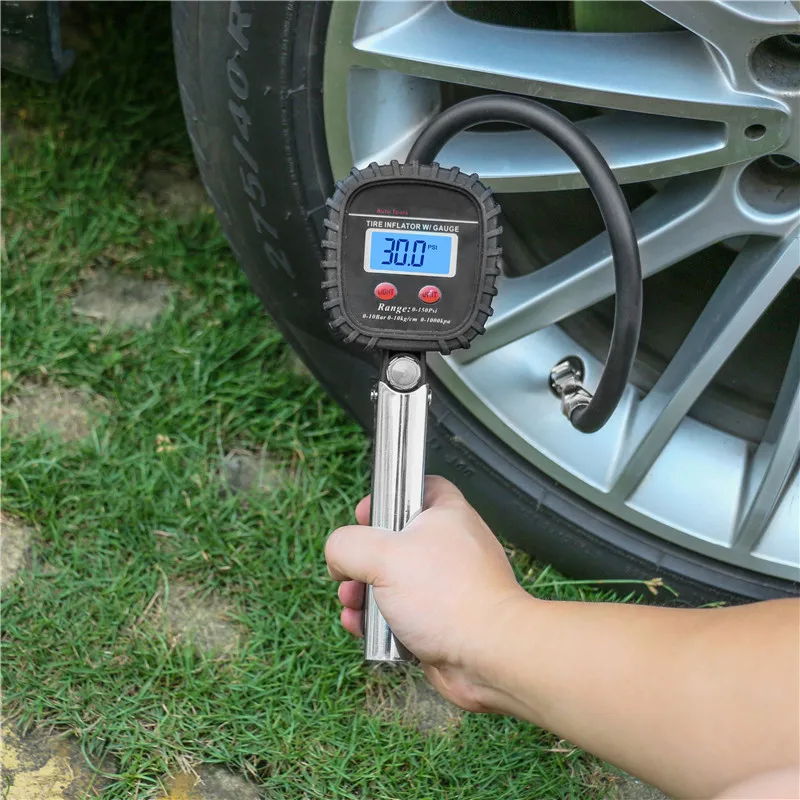 

Digital Car Truck Air Tire Pressure Inflator Gauge LCD Display Dial Meter Vehicle Tester Tyre Inflation Gun Monitoring Tool