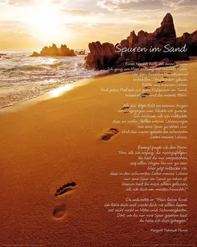 

Home Decor Inspirational Footprints Poem in the Sand-Silk Art Poster Wall Sticker Decoration Gift