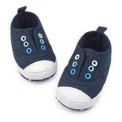 Новое поступление, милая парусиновая хлопковая спортивная обувь без шнуровки, 6 цветов, удобная обувь для маленьких мальчиков и девочек 0-15