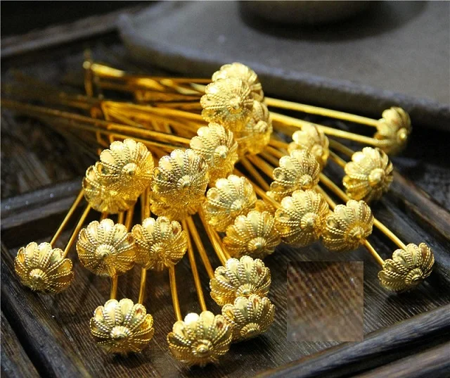 Tu Si Site-Hai Long Tun Ming Dynasty Набор Тиара для волос Китайский винтажный ручной резной головной убор императрица аксессуары для причесок головные уборы - Цвет: flower stick 7pcs