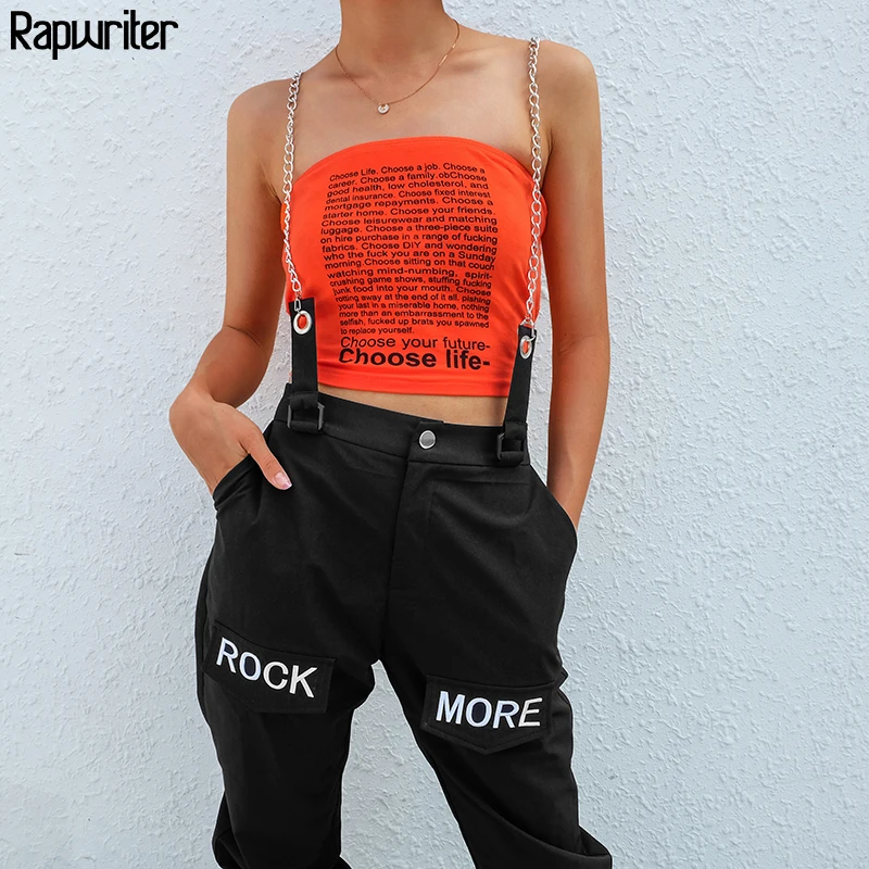 Rapwriter Hip Hop Chains Patchwork Letter Embroidery Pants Women 2020 Elastic High Waist Pants Capris Black Trousers Female Rapwriter Hip Hop Chains Patchwork Letter Embroidery Pants Women 2020 Elastic High Waist Pants Capris Black Trousers Female
