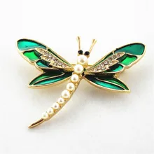 Модные женские ювелирные изделия, эмаль, изысканная стрекоза, синтетический жемчуг, инкрустированные, мужские, женские броши, наборы, аксессуары