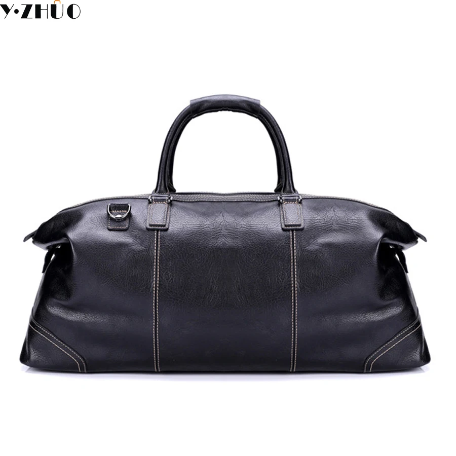 

genuine leather big travel bags large capacity handbags tote 100% really cowhide leather duffle bag luxury brand shoulder bags