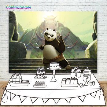 

Kung Fu Panda Photo Background Ancient Temples Mountain Photography Backdrop For Boy Birthday Party Decoration Banner Photocall