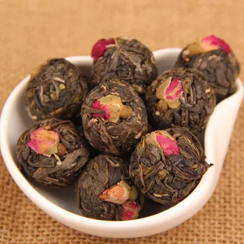 

The Oldest pu'er Tea Chinese Yunnan Rose Dragon Ball Raw Handmade Golden Bud Tea Green Food for Health Care Weight Lose