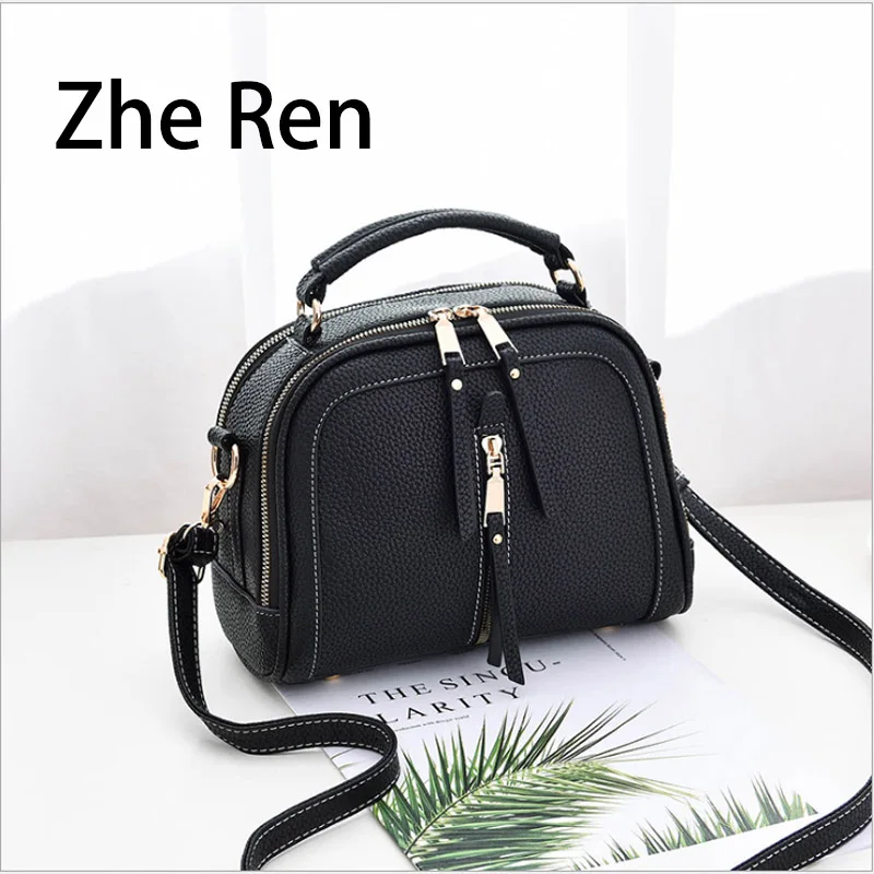

018 fashion litchi grain soft leather one-shoulder women's bag 2018 fashion litchi grain soft leather one-