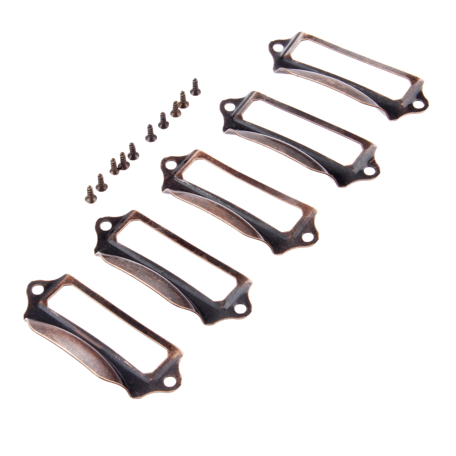 Bowarepro Antique Copper Label Pull Frame Handle File Name Card