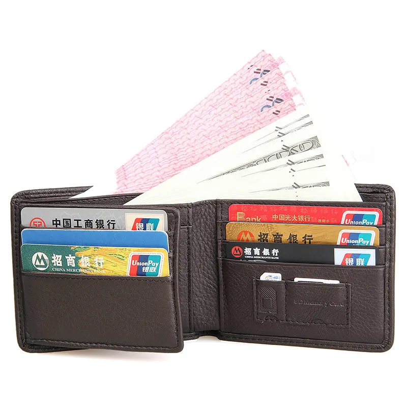 GENODERN мужской кошелек, винтажный тонкий мужской кошелек, складной деловой кожаный бумажник, базовый кредитный держатель для карт, кошелек с карманами Carteira