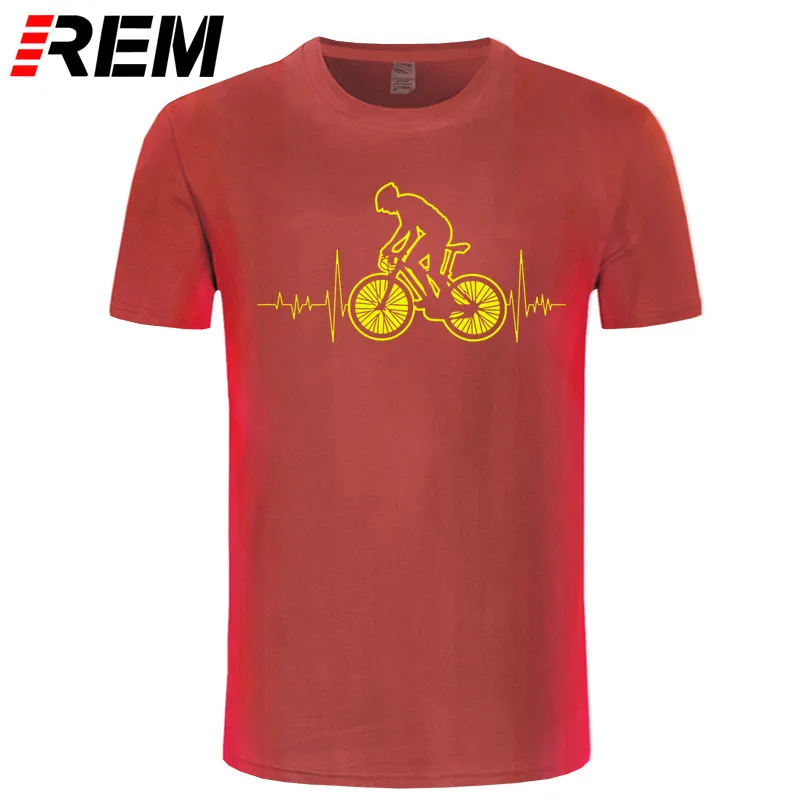 REM, футболка для горного велосипеда MTB, брендовая одежда, футболка с логотипом для велосипеда, футболка для горного велосипеда, смешная футболка с сердцебиением, подарок для велосипеда - Цвет: red yellow