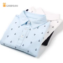 

2018 Spring NEW Kids Polo Shirt Navy Style Long Sleeve Cotton Thin Printed Boys Bottoming Shirts Tops Tees Polo Shirts White