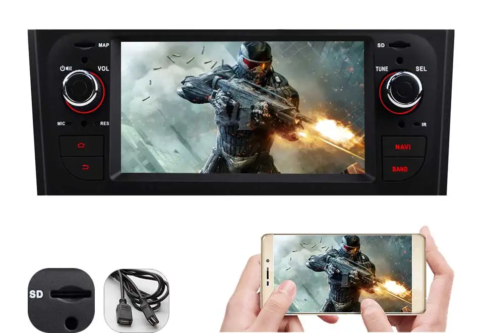 Clearance 6.1 inch HD Digital  Car Stereo GPS Android 8.1 for FIAT Grande Punto 199/310 2005-2009 Linea 323 2007-2011 YHTPD3L 10